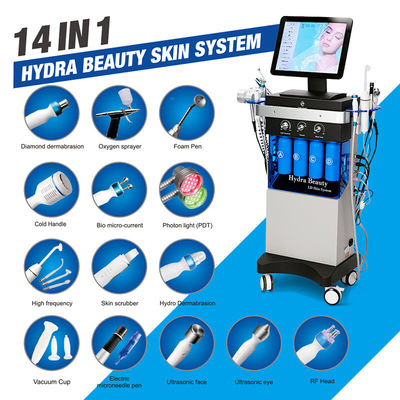 Wielofunkcyjna 14 w 1 maszyna do hydrafacjalnej dermabrazji z 10,4 cali ekranem dotykowym